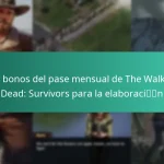 Los bonos del pase mensual de The Walking Dead: Survivors para la elaboración