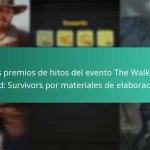 Los premios de hitos del evento The Walking Dead: Survivors por materiales de elaboración